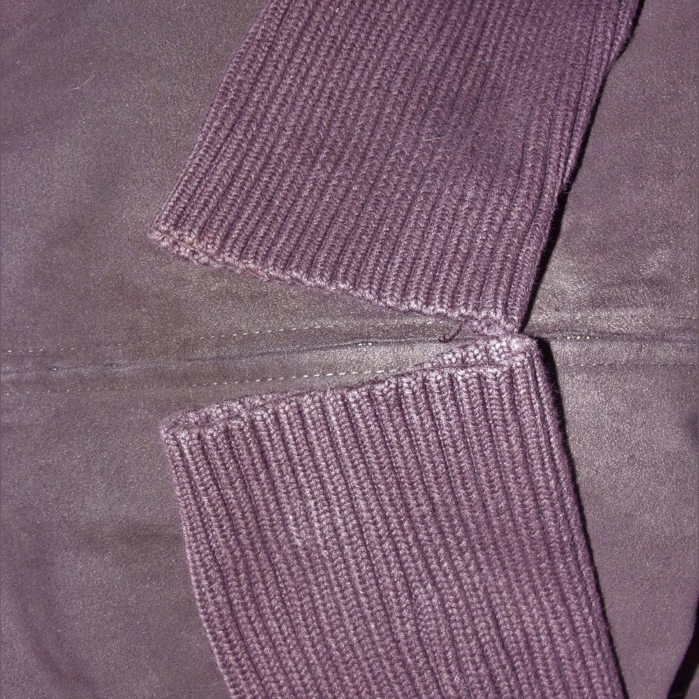 EP Pro Ladies Golf Jacket Brown Faux Suede Ribbed Knit Zippered Size S/P - Picture 9 of 11